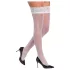 Cottelli - silkeaktige stay-ups (hvit) - M