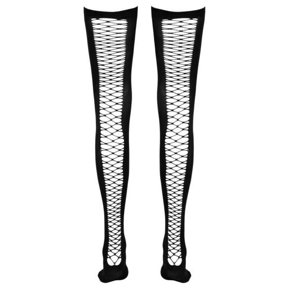 Cottelli - Stay-ups i netting over lår (svart) - S/M - L/XL