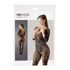 NO:XQSE - Blomstermønstret catsuit - svart (S-L)