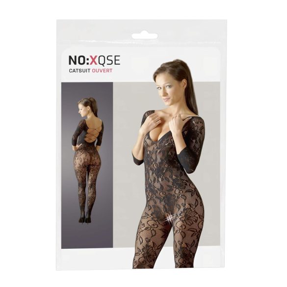 NO:XQSE - Blomstermønstret catsuit - svart (S-L)