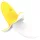 Ensomme - oppladbar, vanntett bananvibrator (gul-hvit)