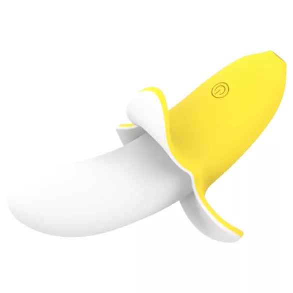 Ensomme - oppladbar, vanntett bananvibrator (gul-hvit)