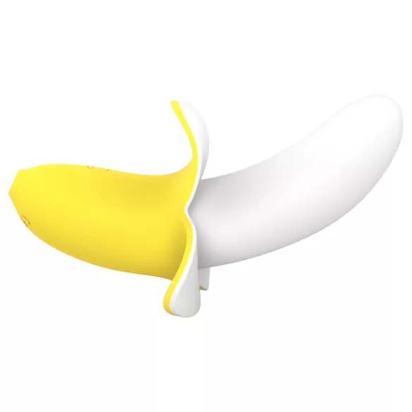 Ensomme - oppladbar, vanntett bananvibrator (gul-hvit)