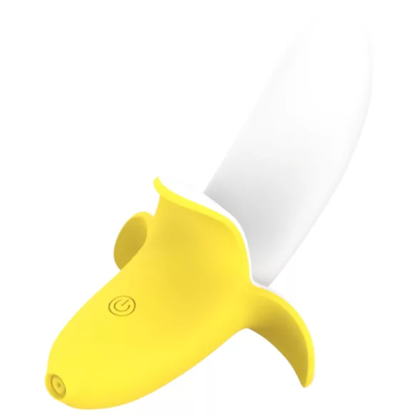 Ensomme - oppladbar, vanntett bananvibrator (gul-hvit)