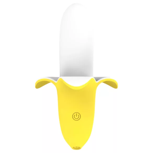 Ensomme - oppladbar, vanntett bananvibrator (gul-hvit)