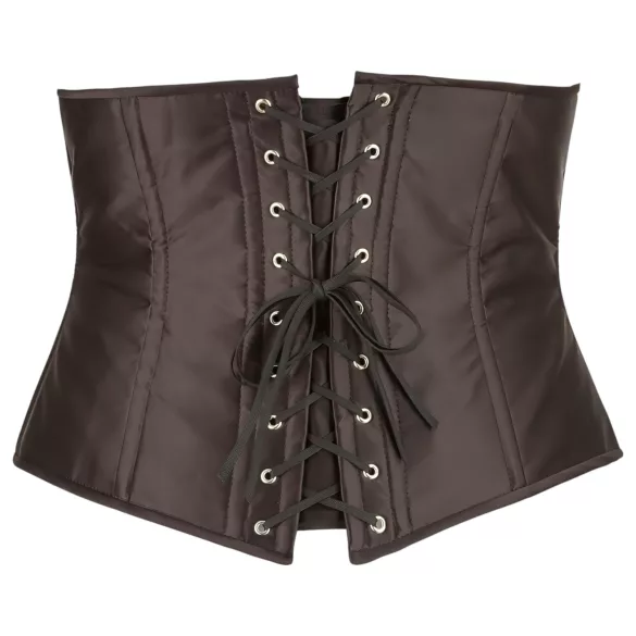 Cottelli Plus Size - Sort korsett i sateng (svart)