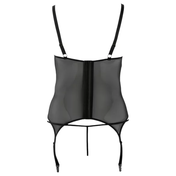 Cottelli - Blomstertopp for kvinner, pluss-størrelse (svart) - XXXL