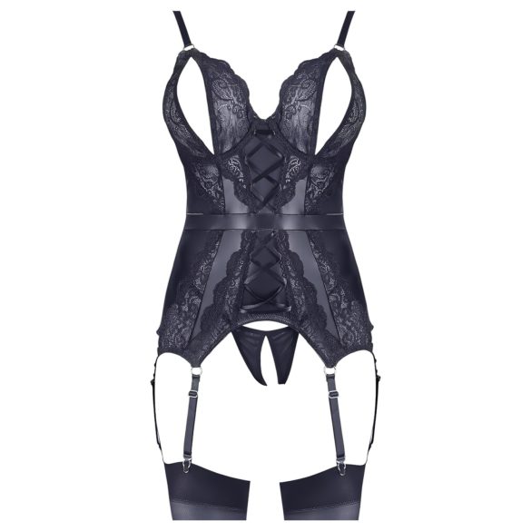 Cottelli - blonder åpen topp og stringtruse (svart) - XL