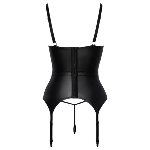 Abierta Fina - push-up‑BH med strømpeholder (svart) - M