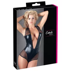 Cottelli - skinnende nettingbody (svart)
