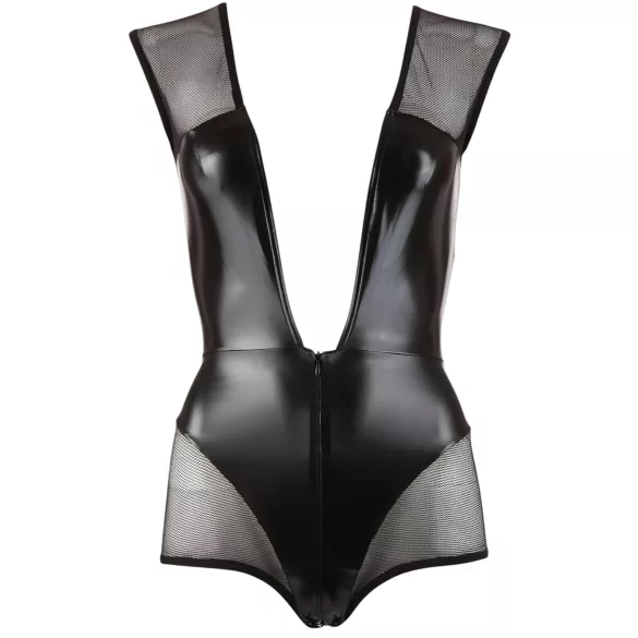 Cottelli - skinnende nettingbody (svart) - M