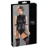 Cottelli Bondage - Glansbody med håndmansjetter (svart) - L