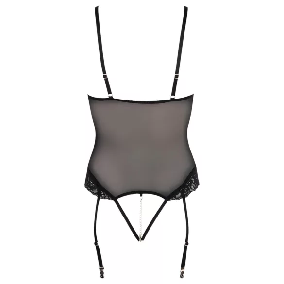 Cottelli Bondage - kropp og håndjern med metallringer (svart)