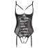 Abierta Fina - glitrende stroppeløs blonde-body (svart) - 85C/L