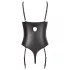 Abierta Fina - glitrende stroppeløs blonde-body (svart) - 85C/L