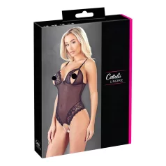 Cottelli - Blonder & perler åpent body (svart) - M