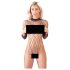 NO:XQSE - langermet netting body med mesh - svart (S-L)
