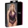 Cottelli Plus Size - blomstrete body (svart-lilla) - 4XL