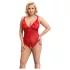 Cottelli Curves - gjennomsiktig blondebody (rød) - 3XL