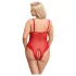 Cottelli Curves - gjennomsiktig blondebody (rød) - 3XL