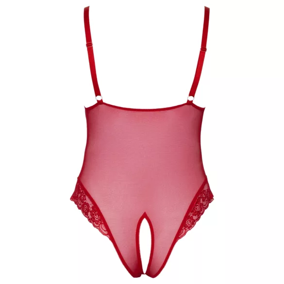 Cottelli Curves - gjennomsiktig blondebody (rød) - 3XL