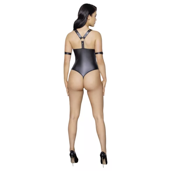 Cottelli Bondage - skinnende, ringet, åpen body (svart)