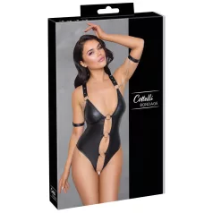 Cottelli Bondage - skinnende, ringet, åpen body (svart) - M