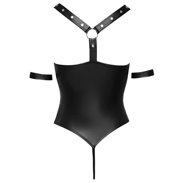 Cottelli Bondage - skinnende, ringet, åpen body (svart) - M