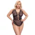Cottelli Curves Plus Size - Gjennomsiktig mønsterbody (svart) - 90D/XL