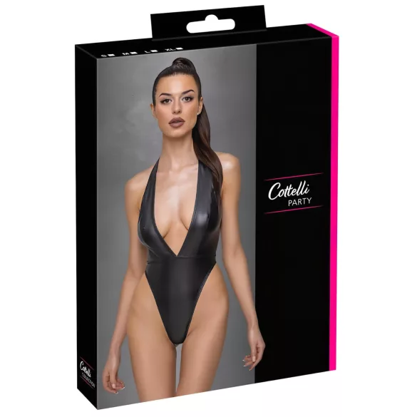 Cottelli Party - glitrende halterneck-body (svart)