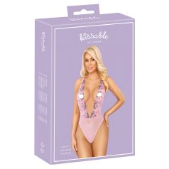 Kyssbar - body med rosebroderi (rosa)