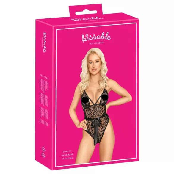 Kyssbar blondeteddy (svart)