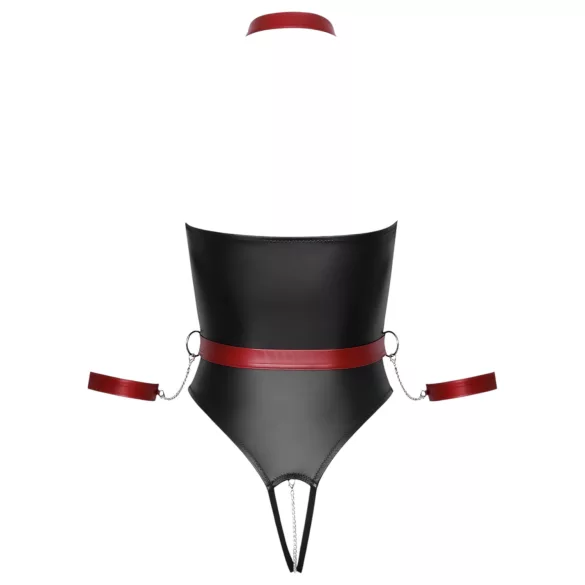 Cottelli Bondage - skinnende body og håndfester (svart)
