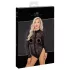 Noir - leopardmønstret, langermet body (svart) - M