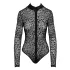 Noir - leopardmønstret, langermet body (svart) - M