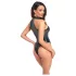 Noir - glansfull halterneck-body (svart) - XL