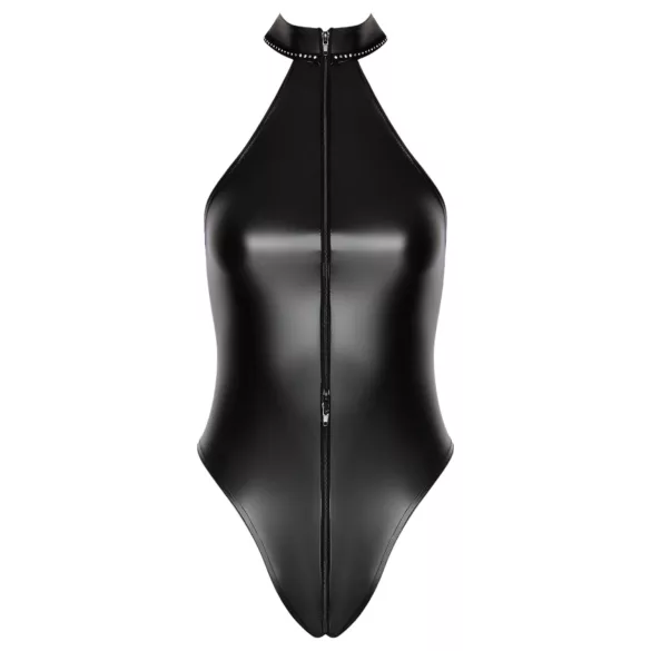 Noir - glansfull halterneck-body (svart) - XL
