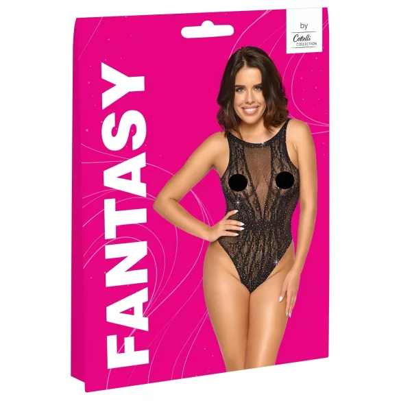 Cottelli - glitrende teddy (svart) - S-L