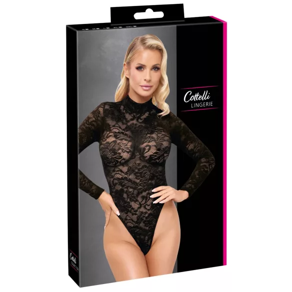 Cottelli - blondebody med lange ermer (svart) - S