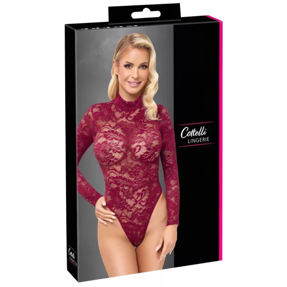 Cottelli - Gjennomsiktig blondeteddy (rød)