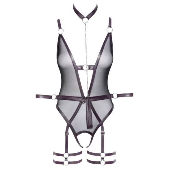 Cottelli Bondage - åpen body og håndleddsmansjetter (svart)