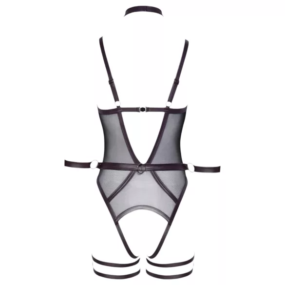 Cottelli Bondage - åpen body og håndleddsmansjetter (svart)