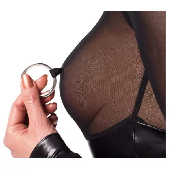 Noir - Glinsende body med gjennomsiktige paneler (svart)