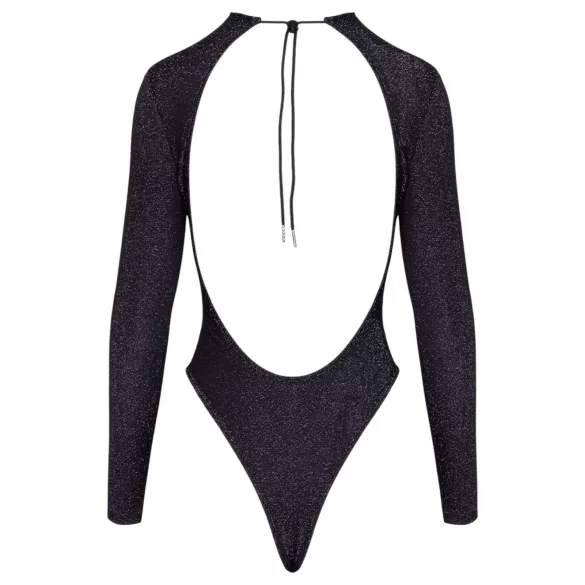 Cottelli - åpen rygg, glitrende body (svart)