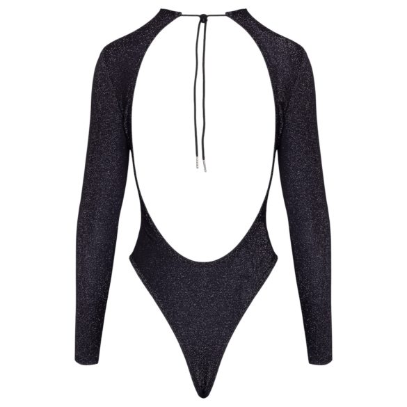 Cottelli - åpen rygg, glitrende body (svart) - M