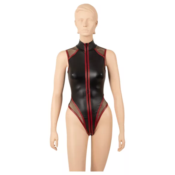 Cottelli - nettingbody med glidelås (svart)