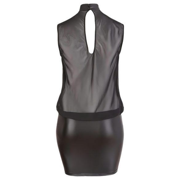 Cottelli Plus Size - skinnende chiffongkjole (svart)