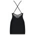 Obsessive 828-CHE-1 - Elegant kjole med stropper og stringtruse (svart)