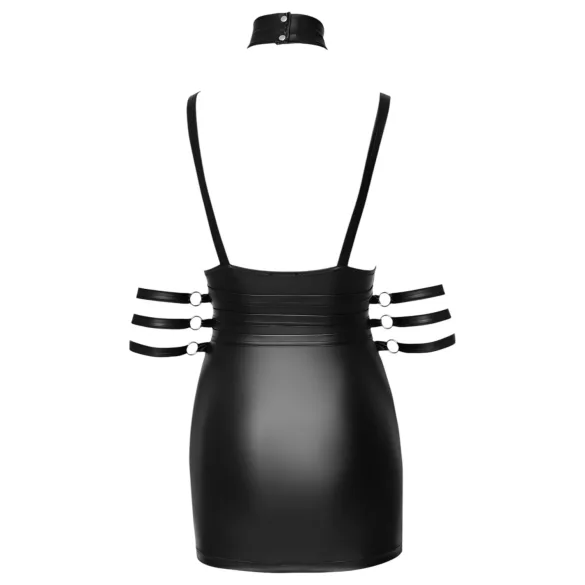 Cottelli Bondage - halsbånd mini-kjole i skinnende svart - L