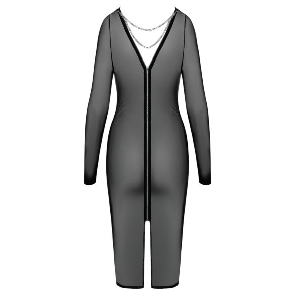 Cottelli Party - Gjennomsiktig kjole med glidelås (svart) - L